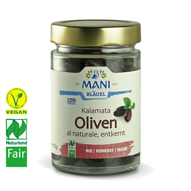 Kalamata olives al naturale, pitted, organic, Vegan, Naturland Fair