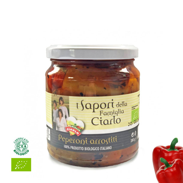 Gegrillte Paprika in Olivenöl, Peperoni Arrostite, Bio, 280g