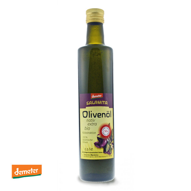 Demeter Olivenöl aus Sizilien, extra native, Salamita 0,5l